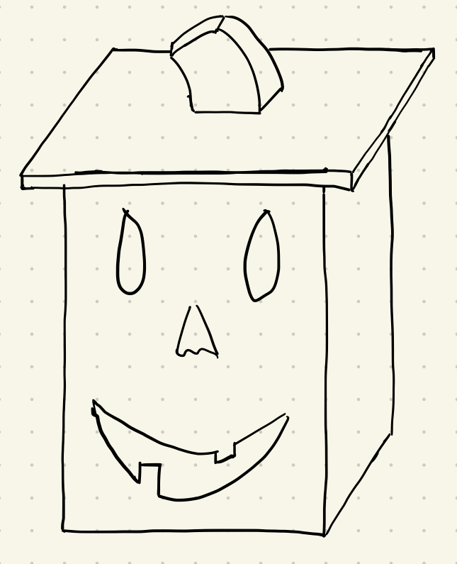 Wooden pumpkin initial sketch